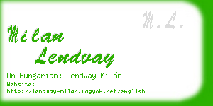 milan lendvay business card